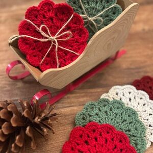 Crochet Coaster Set - classic design
